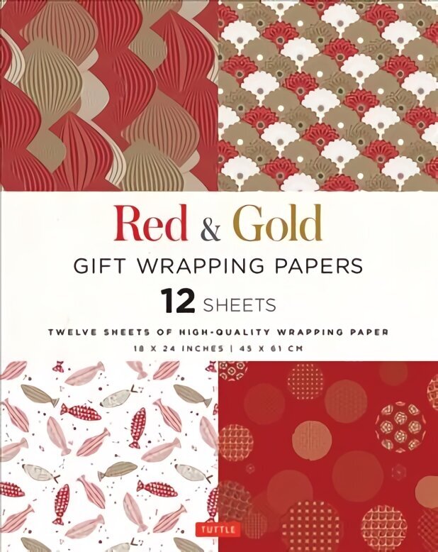 Red & Gold Gift Wrapping Papers - 12 Sheets: 18 x 24 inch (45 x 61 cm) Wrapping Paper cena un informācija | Grāmatas par veselīgu dzīvesveidu un uzturu | 220.lv