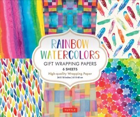Rainbow Watercolors Gift Wrapping Papers - 6 sheets: 24 x 18 inch Wrapping Paper цена и информация | Книги о питании и здоровом образе жизни | 220.lv