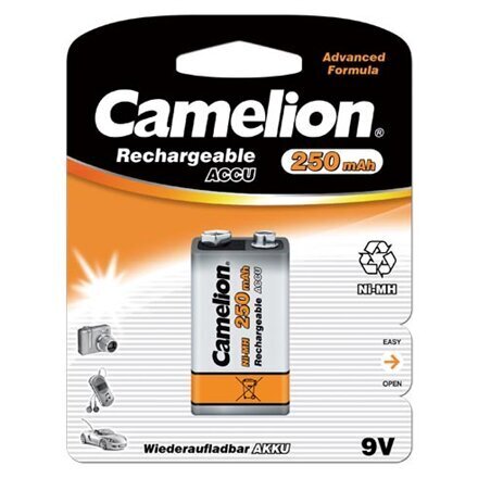 Camelion baterija Rechargeable Batteries Ni-MH, 9 V, 250 mAh, 1 gab. cena un informācija | Baterijas | 220.lv