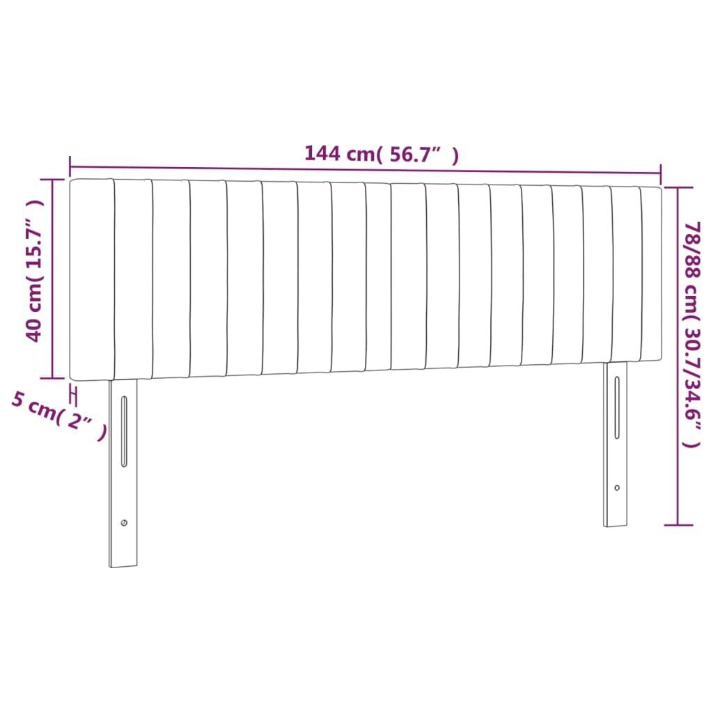 Gultas galvgaļi vidaXL (72x5x78/88 cm), 2 gab., krēmkrāsas cena un informācija | Gultas | 220.lv