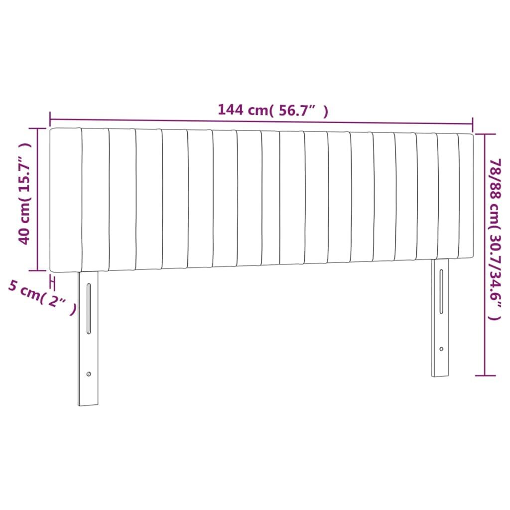 Gultas galvgaļi vidaXL (72x5x78/88 cm), 2 gab., tumši pelēks цена и информация | Gultas | 220.lv