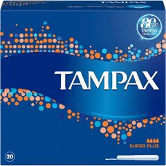 Tamponi ar aplikatoru Tampax Super Plus, 20 gab. cena un informācija | Tamponi, higiēniskās paketes, ieliktnīši | 220.lv