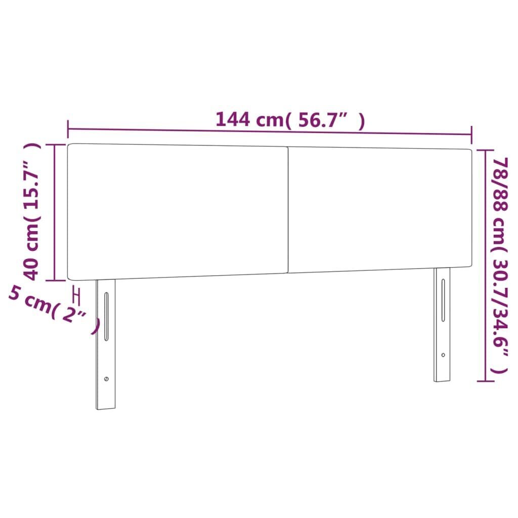 Gultas galvgalis vidaXL (72x5x78/88 cm), 2 gab., melns cena un informācija | Gultas | 220.lv