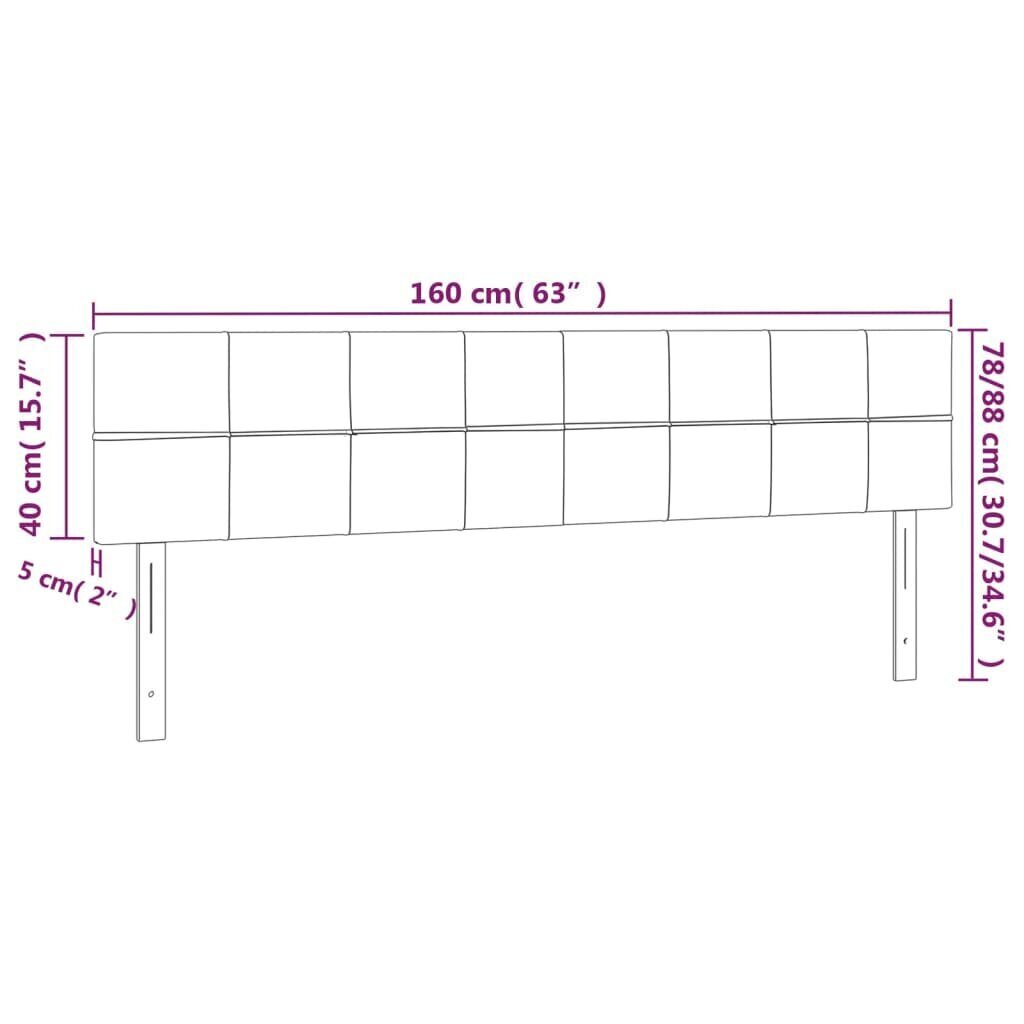 Gultas galvgaļi vidaXL (80x5x78/88 cm), 2 gab., pelēkbrūns цена и информация | Gultas | 220.lv