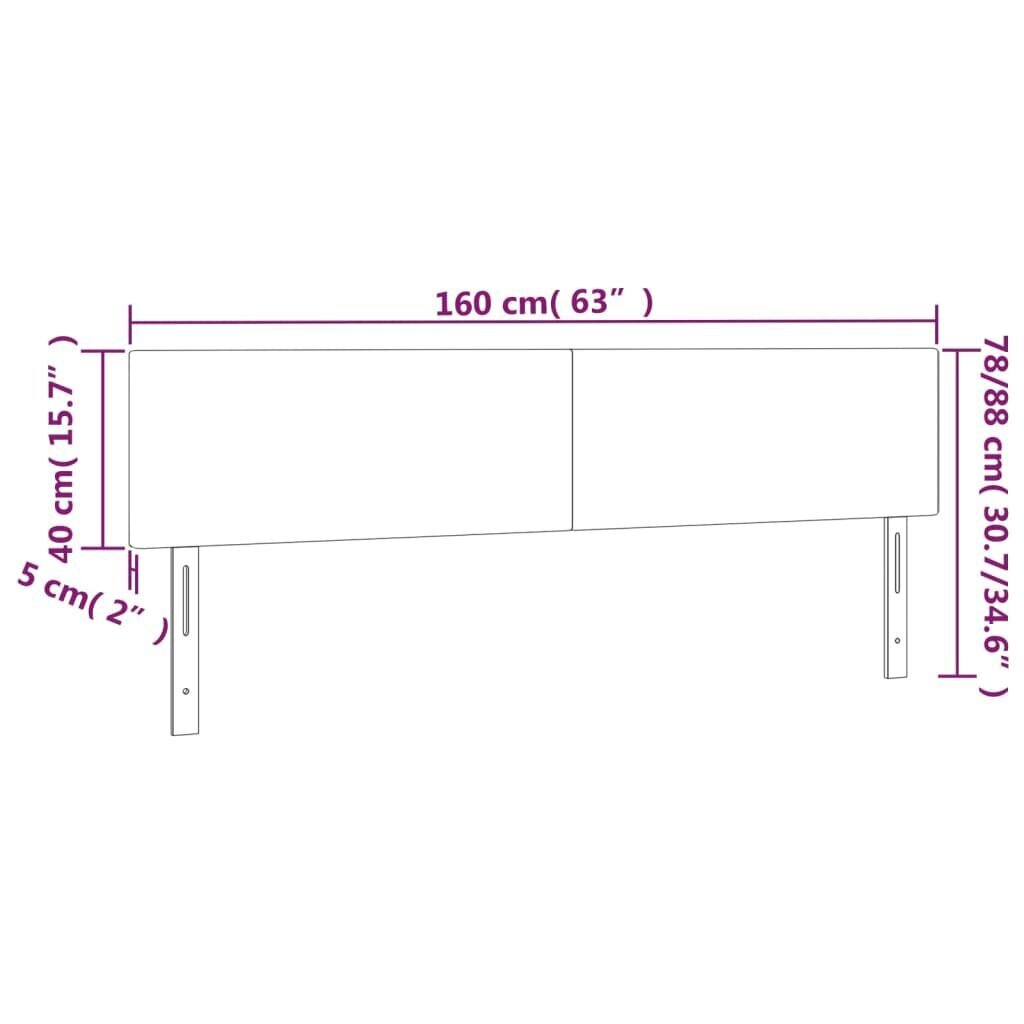 Gultas galvgaļi vidaXL (80x5x78/88 cm), 2 gab., zils цена и информация | Gultas | 220.lv