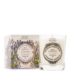 Panier des Sens Dekoratīvā aromātiskā svece stiklā Relaksējoša lavanda (Aromātiskā svece) 180 g cena un informācija | Sveces un svečturi | 220.lv