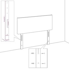 vidaXL galvgalis ar malām, 203x23x118/128 cm, melns audums cena un informācija | Gultas | 220.lv