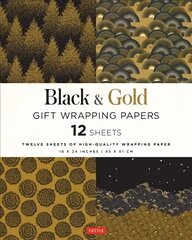 Black & Gold Gift Wrapping Papers - 12 Sheets: 18 x 24 inch (45 x 61 cm) Wrapping Paper cena un informācija | Grāmatas par veselīgu dzīvesveidu un uzturu | 220.lv