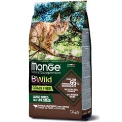 Monge BWild Cat Adult pilnvērtīga barība ar savvaļas zaķa gaļu kaķiem, 10 kg cena un informācija | Sausā barība kaķiem | 220.lv
