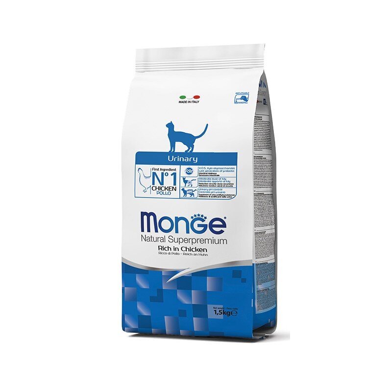 Monge Natural Superpremium Cat Adult Urinary pilnvērtīga barība ar vistu pieaugušiem kaķiem, 1,4 kg цена и информация | Sausā barība kaķiem | 220.lv