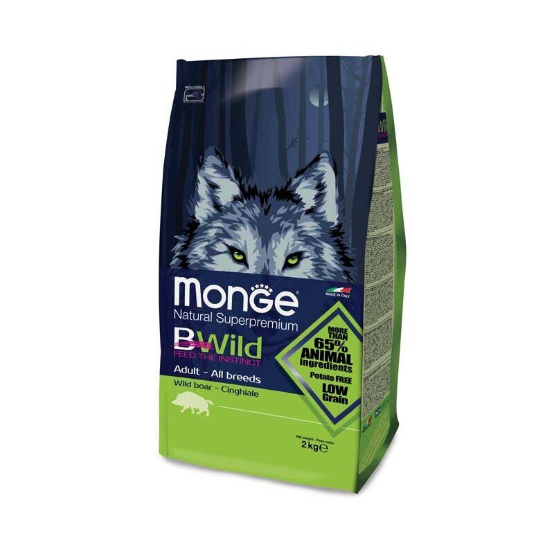 Monge BWild Adult All Breed sausā barība ar mežacūku 2,5 kg cena un informācija | Sausā barība suņiem | 220.lv