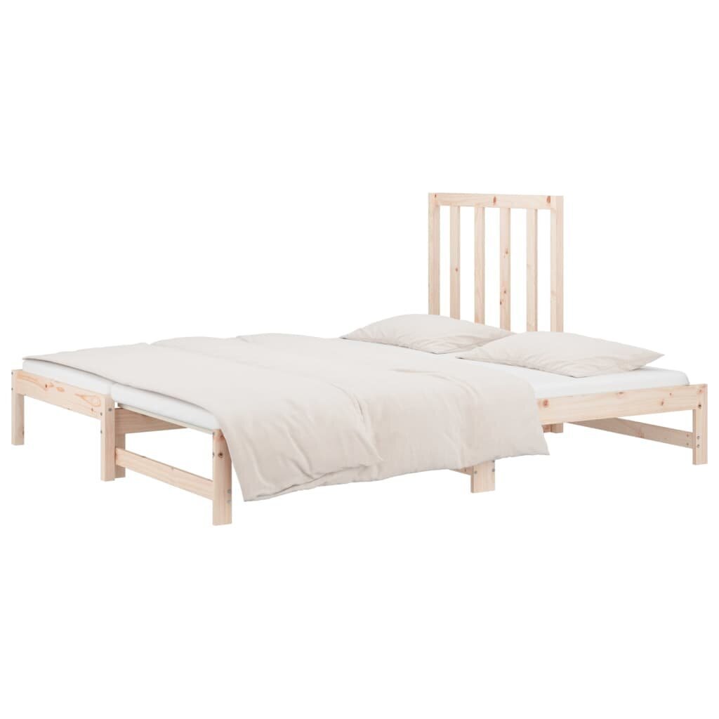 vidaXL izvelkama gulta, 2x(90x190) cm, priedes masīvkoks cena un informācija | Gultas | 220.lv