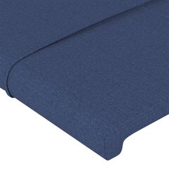 vidaXL galvgalis ar malām, 93x23x118/128 cm, zils audums cena un informācija | Gultas | 220.lv