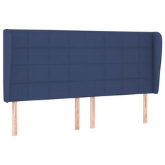 vidaXL galvgalis ar malām, 203x23x118/128 cm, zils audums цена и информация | Кровати | 220.lv