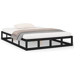 vidaXL gultas rāmis, melns, 120x200 cm, masīvkoks цена и информация | Кровати | 220.lv