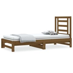Izvelkama gulta, medus brūns, 2x(90x200)cm, priedes masīvkoks cena un informācija | Gultas | 220.lv