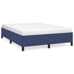 vidaXL gultas rāmis, zils, 140x190 cm, audums cena un informācija | Gultas | 220.lv