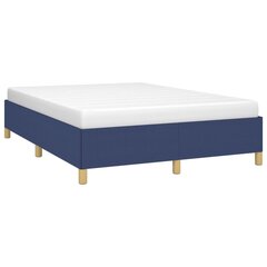 vidaXL gultas rāmis, zils, 140x190 cm, audums цена и информация | Кровати | 220.lv