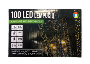 Ielu vītne 100LED/10 m + 1,5 m, daudzkrāsains - 4 krāsas + balta FLASH (201) 6824 cena un informācija | Ziemassvētku lampiņas, LED virtenes | 220.lv
