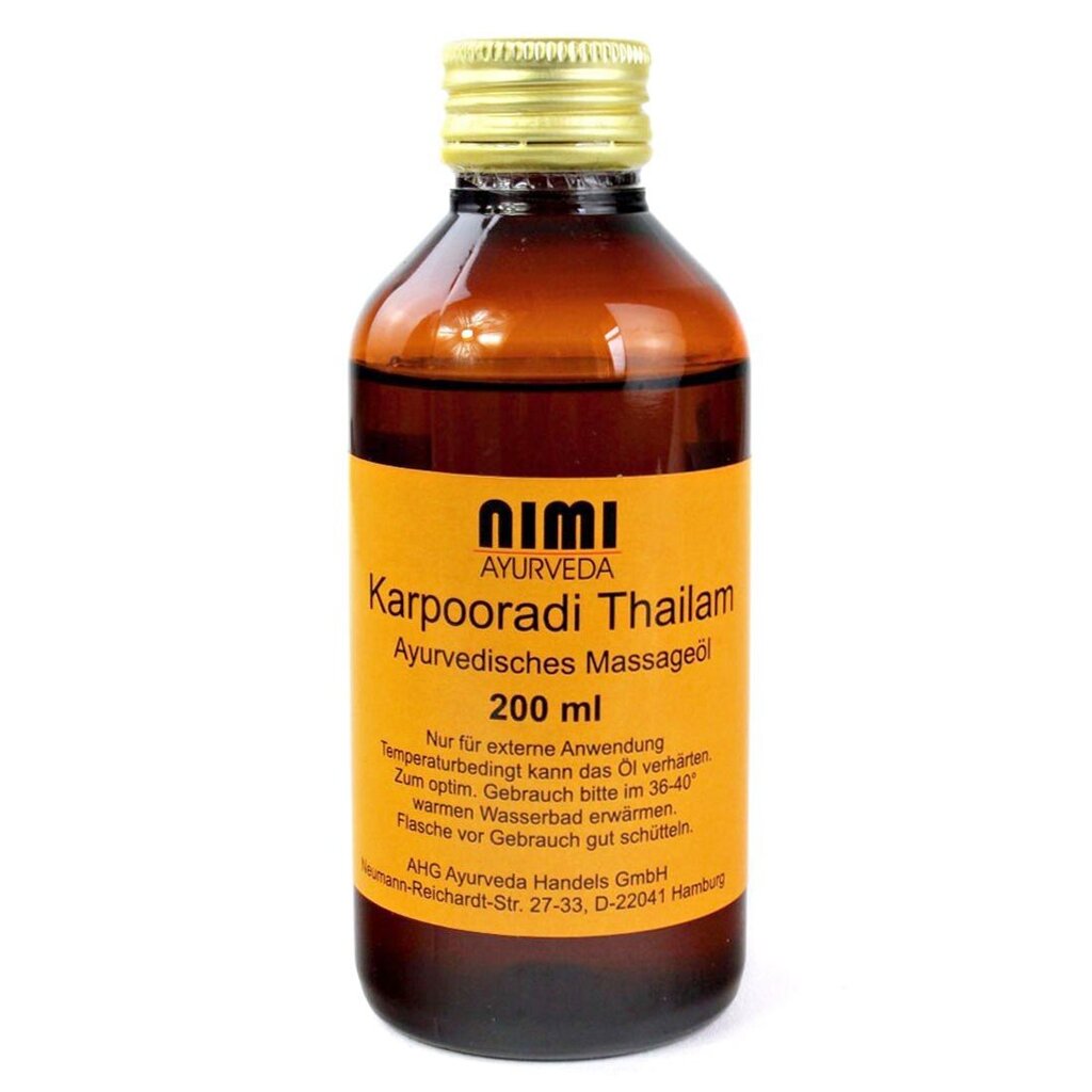 Relaksējoša ķermeņa masāžas eļļa Karpooradi Thailam (Keram), Nimi Ayurveda, 200 ml cena un informācija |  Masāžas eļļas | 220.lv