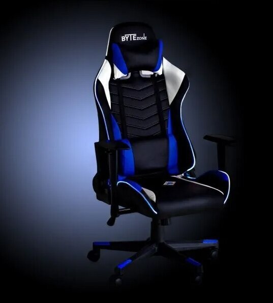ByteZone Winner ar RGB LED apgaismojumu Gaming Chair, zils cena un informācija | Biroja krēsli | 220.lv