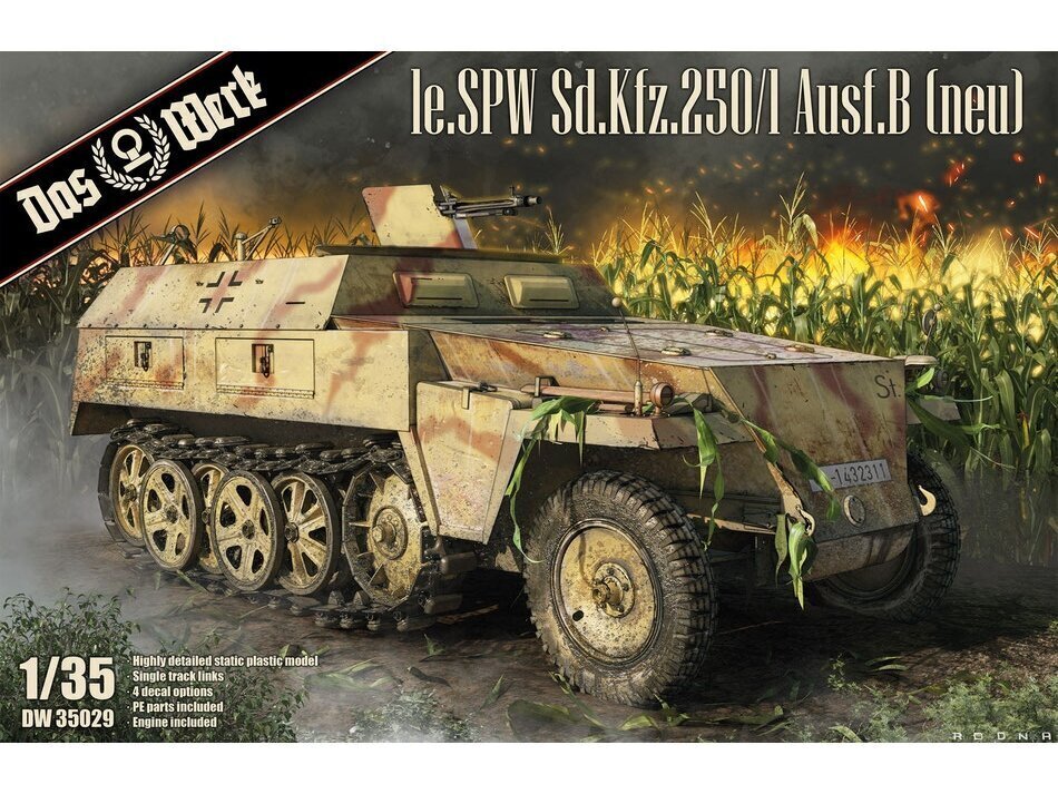 Das Werk - le.SPW Sd.Kfz.250/1 Ausf.B (neu), 1/35, 35029 cena un informācija | Konstruktori | 220.lv