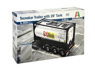 Сборная модель Italeri - Tecnokar Trailer with 20' Tank, 1/24, 3929 цена и информация | Конструкторы и кубики | 220.lv
