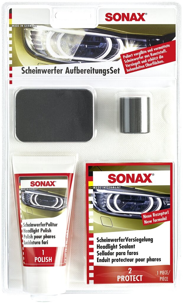 SONAX lukturu pulēšanas komplekts cena un informācija | Auto ķīmija | 220.lv