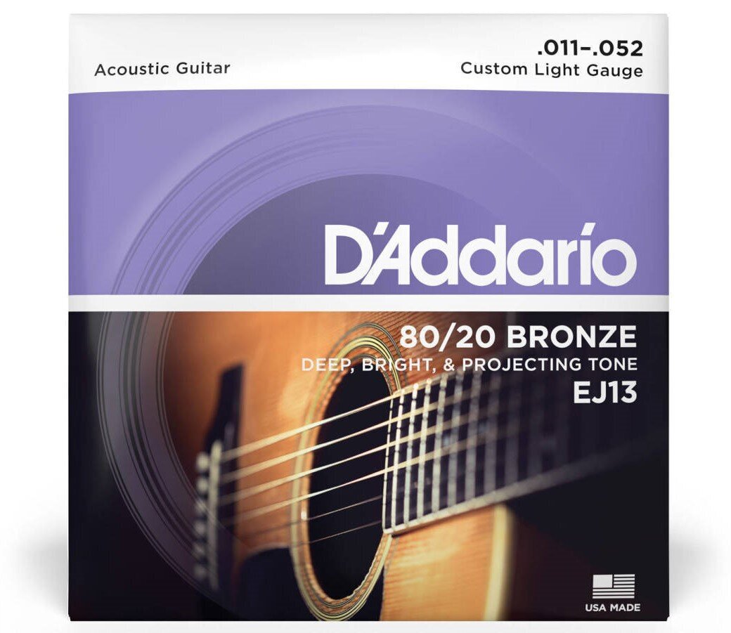 Stīgas akustiskajai ģitārai D'Addario EJ13 .011 cena un informācija | Mūzikas instrumentu piederumi | 220.lv