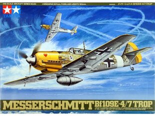 Tamiya - Messerschmitt Bf109E-4/7 Trop, 1/48, 61063 cena un informācija | Konstruktori | 220.lv