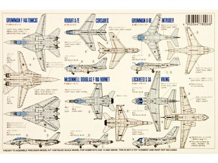 Tamiya - U.S. Navy Aircraft Set No. 1 2 F-14 Tomcat, 2 F-18A Hornet, 2 S-3A Viking, 2 A-6E Intruder, 2 A-7E Corsair II, 1/350, 78006 цена и информация | Конструкторы и кубики | 220.lv