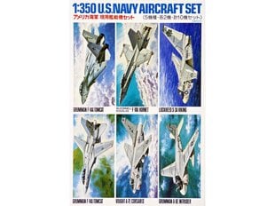 Сборная модель Tamiya - U.S. Navy Aircraft Set No. 1 2 F-14 Tomcat, 2 F-18A Hornet, 2 S-3A Viking, 2 A-6E Intruder, 2 A-7E Corsair II, 1/350, 78006 цена и информация | Конструкторы и кубики | 220.lv