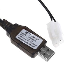 1 gab. 9,6 V Ni-MH Ni-CD akumulatora uzlādējams 200 mA USB barošanas avots DC 5 V lādētāja adaptera savienotājs ar L6.2-2P ligzdu tālvadības RC auto laivai cena un informācija | Smart ierīces un piederumi | 220.lv