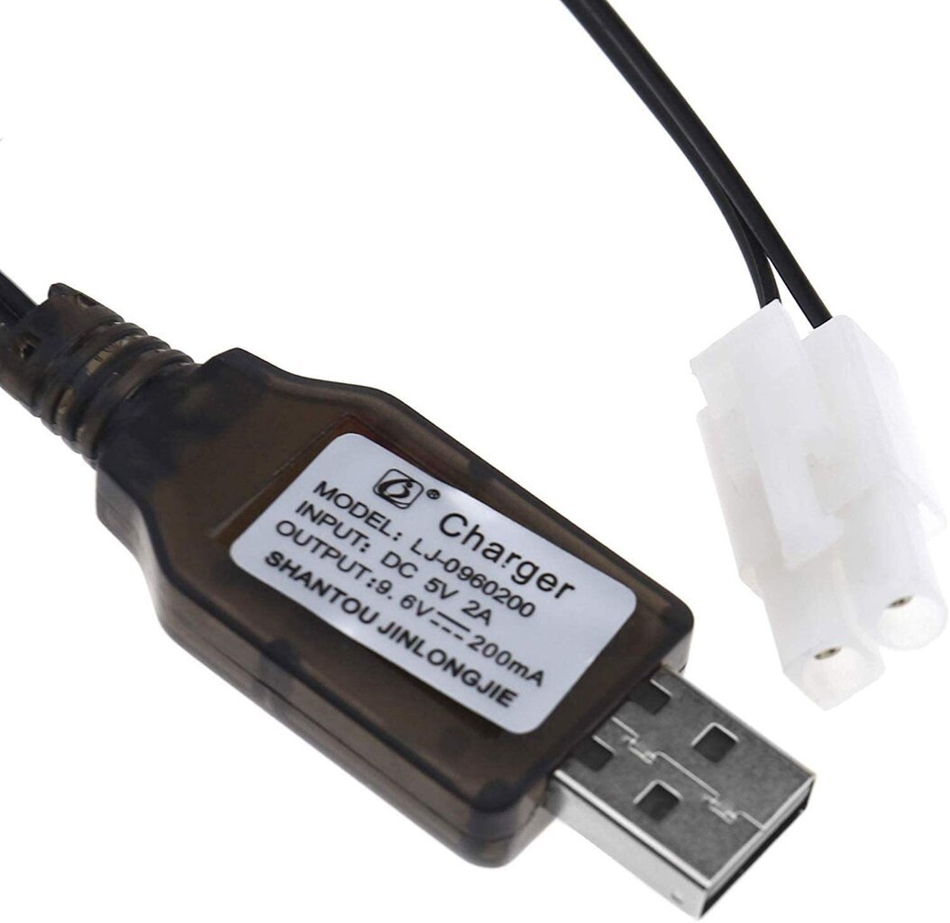 1 gab. 9,6 V Ni-MH Ni-CD akumulatora uzlādējams 200 mA USB barošanas avots DC 5 V lādētāja adaptera savienotājs ar L6.2-2P ligzdu tālvadības RC auto laivai цена и информация | Smart ierīces un piederumi | 220.lv