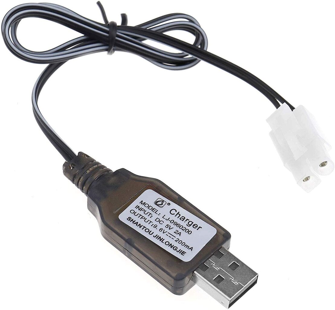 1 gab. 9,6 V Ni-MH Ni-CD akumulatora uzlādējams 200 mA USB barošanas avots DC 5 V lādētāja adaptera savienotājs ar L6.2-2P ligzdu tālvadības RC auto laivai cena un informācija | Smart ierīces un piederumi | 220.lv