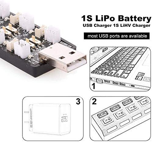 1 gab. 1S LiPo akumulatora lādētājs USB 3.8V/ 4.35V 6 kanālu LiSV lādētājs 1S Small Tiny Whoop Blade Inductrix Micro JST 1.25 JST-PH 2.0 mCX mCPX savienotāji cena un informācija | Smart ierīces un piederumi | 220.lv