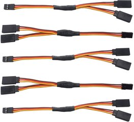 10 gabali RC Servo pagarinājuma kabelis no 1 līdz 2 Y vadiem 300mm 3 pin JR Male un Futaba Female RC droniem helikopteriem automašīnām cena un informācija | Smart ierīces un piederumi | 220.lv