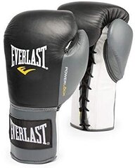Боксерские перчатки Everlast Powerlock Шнуровка, черные/серые, размер 8 цена и информация | Боевые искусства | 220.lv