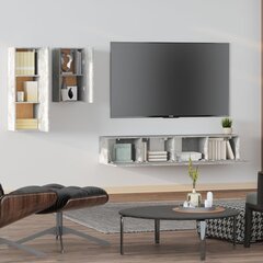 TV skapīšu komplekts vidaXL, 4-daļīgs, pelēks cena un informācija | TV galdiņi | 220.lv