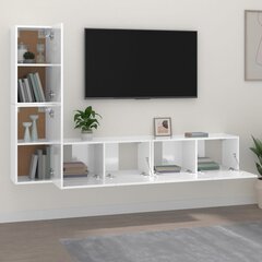 TV skapīšu komplekts vidaXL, 4-daļīgs, balts cena un informācija | TV galdiņi | 220.lv