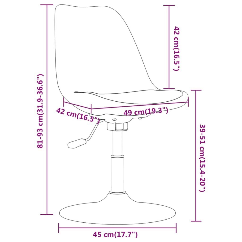 Grozāmi virtuves krēsli vidaXL, 6 gab., brūns cena un informācija | Virtuves un ēdamistabas krēsli | 220.lv