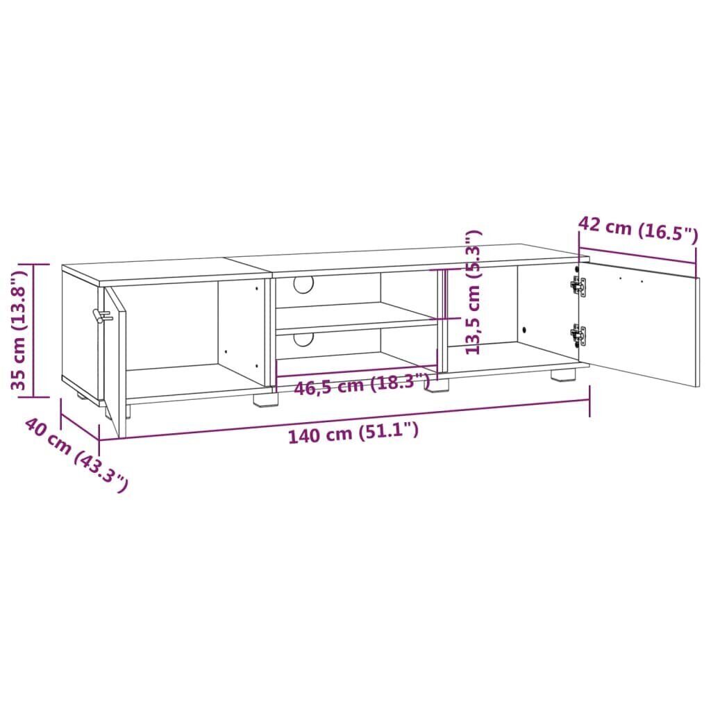 TV skapītis vidaXL (140x40x35cm), balts cena un informācija | TV galdiņi | 220.lv