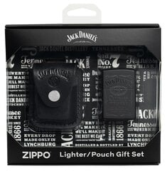 Dāvanu komplekts - šķiltavas Zippo 48460 Jack Daniel's® un ādas futrālis cena un informācija | Šķiltavas un aksesuāri | 220.lv