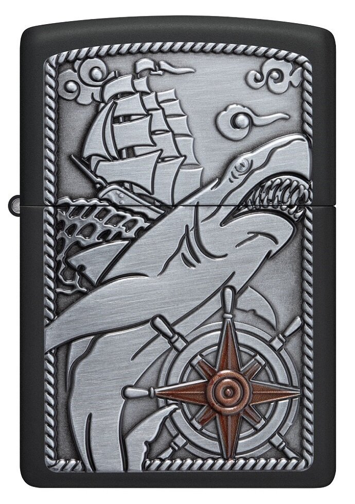 Zippo šķiltavas 48120 Ship Shark Emblem Design цена и информация | Šķiltavas un aksesuāri | 220.lv