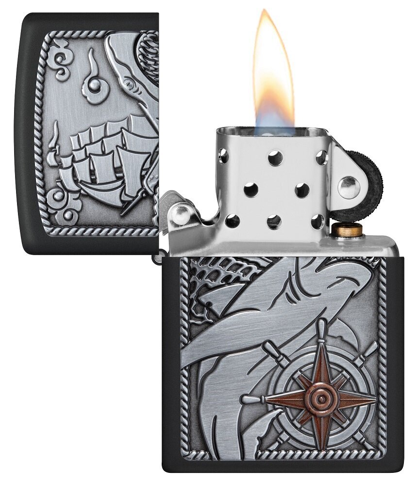 Zippo šķiltavas 48120 Ship Shark Emblem Design цена и информация | Šķiltavas un aksesuāri | 220.lv