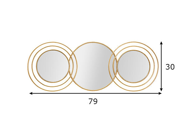 Spogulis Triply Round, zeltains cena un informācija | Spoguļi | 220.lv