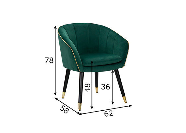 Krēsls A2A Glam, zaļš/melns/zeltains cena un informācija | Atpūtas krēsli | 220.lv