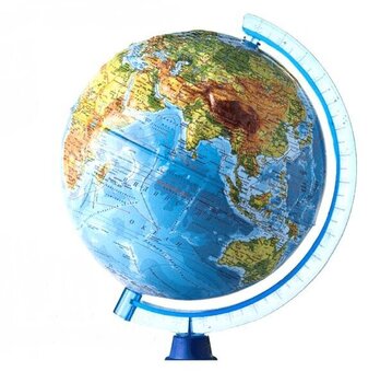 Globuss latviešu valodā ar reljefu un politisko/fizisko karti (d=32 cm) cena un informācija | Pasaules kartes | 220.lv