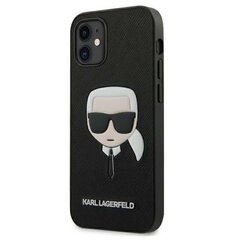 Karl Lagerfeld Saffiano Ikonik Karl's Head для iPhone 12 Mini, черный цена и информация | Чехлы для телефонов | 220.lv