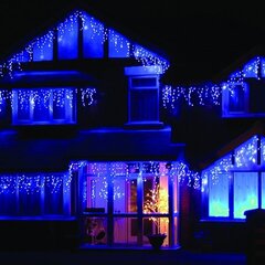 Ziemassvētku virtene - lāstekas 500 LED, 23m zila cena un informācija | Ziemassvētku lampiņas, LED virtenes | 220.lv